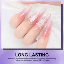 LIMEGIRL 免洗凝胶指甲套装，4 种颜色白色黑色粉色裸色渐变指甲油套装，免洗凝胶法式指甲美甲无需擦拭浸泡 UV DIY 艺术家居沙龙 - 彩色 - 查看 5