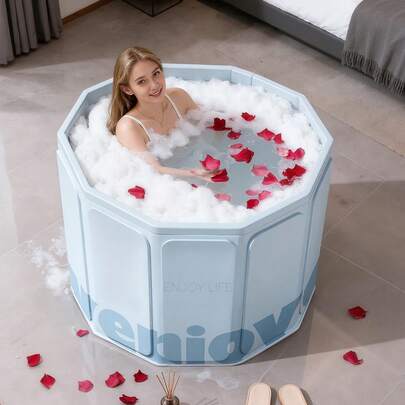 1PC Foldable Soaking Bathtub For Ice Bath, Ideal For Fast Muscle Recovery, Cold Water Therapy - Quick Setup No Installation