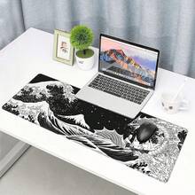 MOYAC Mouse Pad para Juegos XXL (300 * 800 mm), Alfombrilla Ratón Impermeable y Antideslizante, Suave y Cómoda, Accesorio de Escritorio, Mousepad para Oficina, Computadoras, Laptops (Olas de Kanagawa) - Vista de Kanagawa - Ver 5