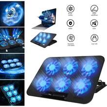 Gaming Laptop Cooling Pad With 6 Cooling Fans, USB Port, Adjustable Height Laptop Cooling Bracket, Suitable For 12-17 Inch Laptops - 所有 - 查看 2