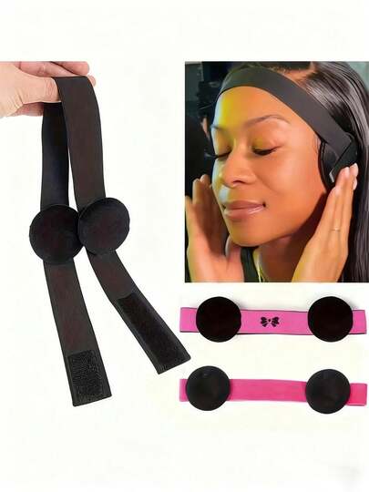 Wig Elastic Band, Powder Puff, No Ear Cutting, Adjustable Elastic Band, Hook And Loop, False Hair, Hair Care, Suitable For Daily Use And Travel.