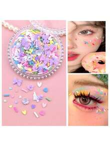 面部宝石和珍珠花蝴蝶化妆、节日珠宝、发饰、水钻贴纸适用于面部、眼部、指甲、化妆工艺品、身体 - 彩色 - 查看 5