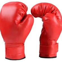 Adults Kids Professional Boxing Gloves PU Leather Training Gloves For Muay Thai Karate Sparring Punching Bag Training Men Gifts - 成人黑色 - 查看 7