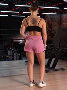 3-Pack 2-In-1 Women's Gym Shorts, Double Fitness Shorts With Hidden Cell Phone Pocket, Compression Butt Lifting Gym Fit Cross Fit - 黑色/黑/玫瑰色 - 查看 6