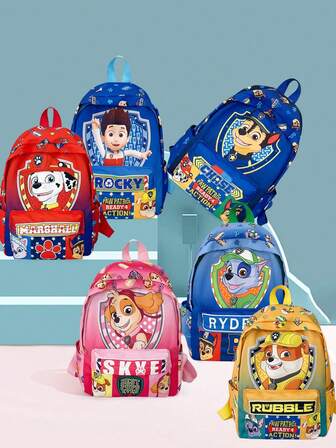 Kindergarten Schoolbag, 3-4-6 Age Backpack, Paw Patrol Cartoon Bag, Lightweight And Large-Capacity Backpack Suitable For Men And Women, Casual Schoolbag, Fashionable And Versatile, College Style School Backpack, Unique Design, Cute And Large-Capacity