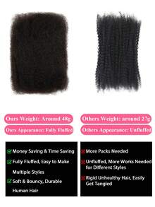 QVR QUEEN VIRGIN REMY QVR 1 件装金色非洲卷发真人接发，适合迷你扭发辫波西米亚风辫子编织发饰 - 金子 - 查看 6