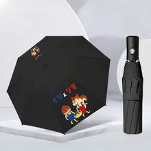 ブラック リトリス キャラクター入り 自動開閉 折りたたみ 雨傘 防風構造 つうきんよう / にちじょうよう （しき）を選択 日除け傘 両用 けいりょう 晴雨兼用傘 UV カットきのうつき しゃこうせい フォールドアップがさ ひよけきのう りょうようがさ 通勤用 / 日常用 紫外線カット 傘 雨 - ブラック - チェックする 2