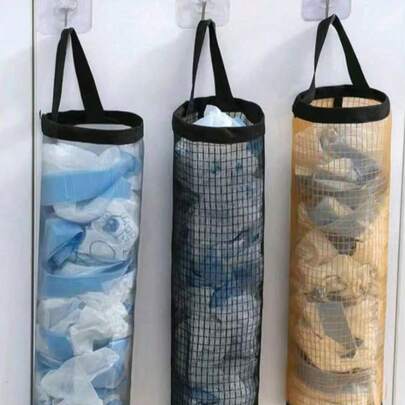 1pc Wall-Mounted Plastic Bag Dispenser And Storage Device, Garbage Bag Organizer, Kitchen Wall-Mounted, Storage Bag, Pull-Out Mesh Storage Box, Suitable For Home, Kitchen And Kitchen Accessories. Daily Necessities, Home Living, Christmas Decoration, Christmas, Thanksgiving