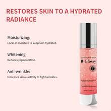 Suero corporal alisador B-Glossy - Manteca de karité, ácido hialurónico anti-arrugas, tratamiento corporal hidratante y iluminador para rostro, cuello y manos - Reduce visiblemente las líneas finas y restaura un brillo juvenil - 3.38 Fl.Oz/100ml