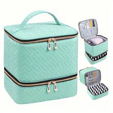 High-Quality Corduroy Soft Material Smart Multi-Layer Efficient Storage For 30 Bottles Of Nail Polish And Manicure Tools, Nail Polish Storage Bag, Multi-Functional Cosmetic Bag, Manicure Storage Box/Case, Suitable For Travel, Beauty Salon And Home Use, Designed For Manicurists And Gift Givers Autumn University Essentials Travel Essentials Holiday Vacation Travel Bag For Women Makeup Bag Makeup Organizer Make Up Bag - Multicolor - View 10