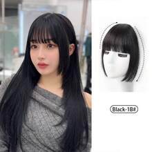 Extensión de cabello con pinzas estilo princesa con flequillo recto de borde ancho, capas y pinzas para uso diario para niñas