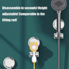 NetHong Adjustable Shower Head Holder Suction Cup Type Wall Mounted Showerhead Bracket Relocatable Sprayer Fixed Base - Multicolor - View 5