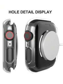 BOLLYMORE 透明PC保护壳，适用于 Series 11/SE 3/Ultra 3/38/41/40/44，防震镂空设计，也适用于Series 8/Ultra/Series 7/Series 11，42mm/46mm。 - 透明+glass-film - 查看 5