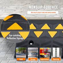 Rubber Curb Ramps, 2 Pack, 5 Inch Lift Height, Heavy Duty, 33069 Lbs/15 T Capacity, Threshold Ramps, Driveway Ramps With Stable Grid Structure For Cars, Wheelchairs, Bicycles, Motorcycles - 5 Inches - View 4