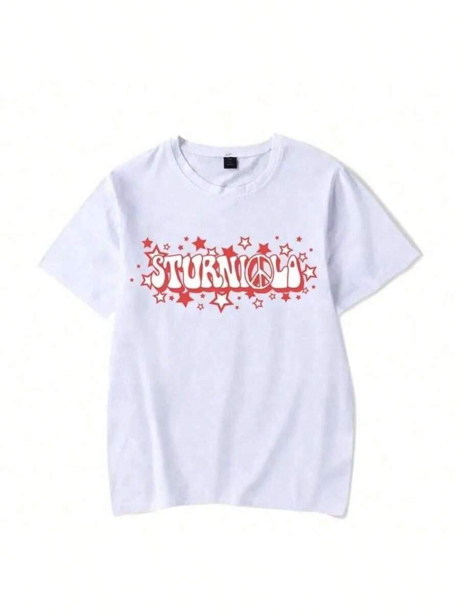 BREATHABLE COOL SUMMER Sturniolo Tripletss Sturniolo Peace Stars TShirt Vintage 90s T-Shirt Woman Short SLEEs Ve Funny TShirt Tops Wowowomen T Shirt Wowowomen - 白色 - 查看 1