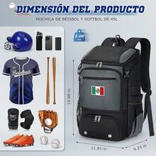 Mochila para Softball, Equipamiento y Viajes: Béisbol Hombre Ligera con Doble Almacenamiento de Cascos, Compartimento de Zapatos, Gancho para Valla, Para Adultos y Jóvenes - gris - Ver 1