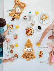 1 tavă de servire pentru brad de Crăciun, platou din lemn pentru aperitive pentru petrecere, placă creativă pentru gustări, brânză, fructe și nuci, piesă centrală pentru divertisment de sărbători