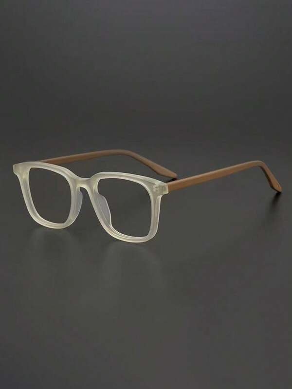 1pc Men's Non-Prescription Glasses Glasses, Vintage Wooden Temples, Suitable For Daily Outfit Decoration, Men's Casual Accessory, Party Decor, Exquisite Gift For Men