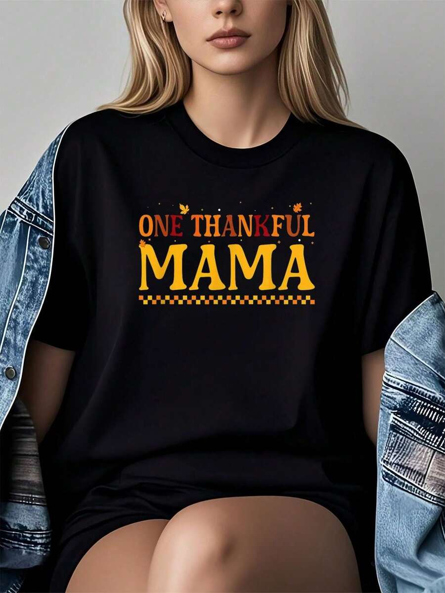 100% Algodón Unisex Otoño Gracias Fiesta de Acción de Gracias-Camiseta Gráfica para Mujeres Tops Cortos Conjuntos de Verano Tops de Verano para Mujeres-Camiseta, Camisetas de Manga Corta de Algodón para Hombres - Negro 8 - Ver 1