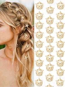 Gold Star Hair Clips Spiral Hair Pins Gold Star Clips Gold Star Hair Studs Vintage Star Bridal Hair Pins Star Spiral Wedding Hair Clips Headpieces For Brides Girl Women Hair Accessories Bridal Pins, Hair Slide, Hair Barrettes