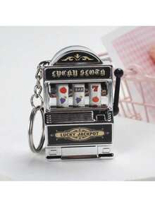 1/2PCS Fruit Keychain Lucky Charm Jackpot Keychains Mini  Pendant Bag Charm Novelty Gifts  Adults Mini Game Machine Design Keychain Mini Fruit Machine Keychain Pendant Spinner Game Slot Machine Small Toy Lucky Draw Pendant