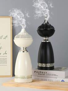 1 pièce Brûle-encens en fer de 34,5 cm de hauteur, disponible en blanc crème et noir, décoration d'intérieur minimaliste et élégante, diffuseur d'aromathérapie, convient à diverses occasions, peut être utilisé comme cadeau pour les fêtes ou la remise des diplômes - Multicolore - Voir 8