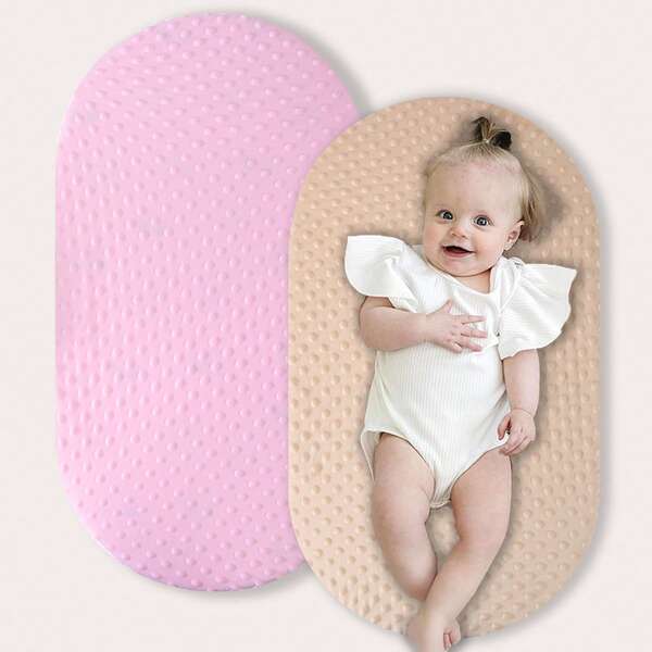 1 قطعة ملاءة سرير طفل، قماش مخملي منقط، تناسب مرتبة سرير قياسية، قابلة للغسيل، لون أحادي