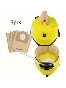1/3/6 Pcs Vacuum Cleaner Dust Bags Compatible With Karcher 6.959-130.0, A2204, Wd3.300, Mv3, Wd3, Paper / Non-Woven Material,Tool Accessories,Large Capacity Durable Design, Easy Replacement, Transparent Filter Chamber, High-Efficiency Filter Material.
