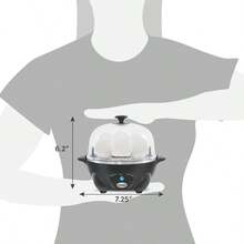 EGC007CHC# - Olla de huevo rpida, huevos fciles de pelar, duros, medianos, suaves, peladores, cazadores, tortillas, apagado automtico, alarma, folleto de 16 recetas, gris carbn - 7 Egg + Gris oscuro - Ver 4