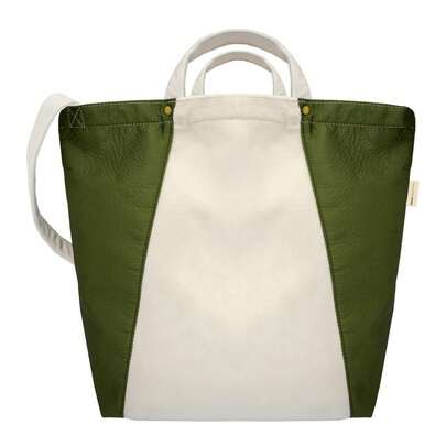 Jassz Kiyomi Tote Bag (Natural/Olive Green)