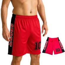 Men's Adult Sports Set: T-Shirt With Basketball Shorts - Sport Red - View 4