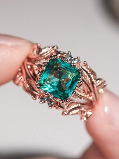 1 PC Charm Cubic Zirconia Ring For Women For Wedding Engagement Anniversary Party Jewelry Valentine's Day Gift