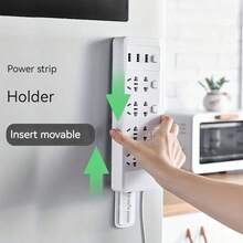 5PCS Wall-Mounted Plastic Power Strip Storage Rack - Drill-Free Design, Detachable Router Stand & Remote Control & Cable Management - 5 CÁI - Xem 5