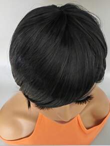 6-Inch Vibrant Wine Red Mixed Black Straight Bob Pixie Cut Wig - Heat Resistant, 6-Inch, 150% Density, Fashionable, Realistic, Soft, Breathable, Comfortable, Easy To Style, High-Quality Synthetic Fiber Wig For Women - Black - View 4