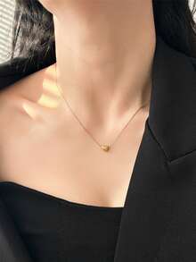 1 pieza Collar con colgante en forma de corazón pequeño y delicado de estilo minimalista, adecuado para el uso diario de las mujeres