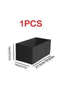 1/3/6pcs Non-Woven Fabric Storage Boxes, Clothes Closet Divider Storage, Foldable Storage Box Set, Clothes Bra Socks Underwear Organizer Box, Drawer Wardrobe Dust-Proof Storage Box, Suitable For Wardrobe Drawer Desktop Storage - Black - View 17