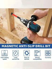 Magnetic Non-Slip Drill Bit Set, Multiple Sizes: S2 Steel & Impact Drill Bits, Suitable For Electric & Manual Drivers, Non-Slip Magnetic Drill Bit Set