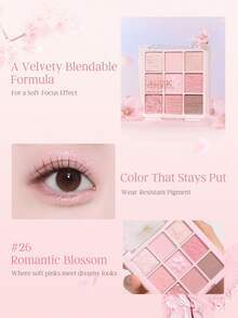 Dasique Eyeshadow Palette, High Pigmentation, Long-Lasting, Easy To Apply, Smooth, Vegan, Cruelty-Free, Suitable As Christmas Gift, Charming Rose Girl Style, Back To School, Wedding Bride, Summer, Valentine's Day, Vacation - 26 Romantic Blossom - 查看 4