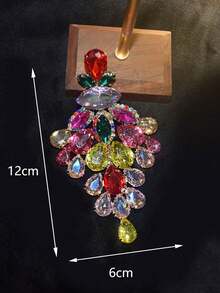 Dazzling Rhinestone Oversized Hoop Earrings For Women, Multicolor Gold Wedding Jewelry - Multicolor - View 8