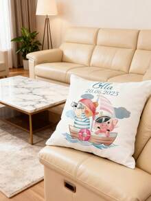 Personalized Pillowcase With Name And Date, Romantic Whale Hot Air Balloon Design, Wedding Gift, Soft Zipper Bedroom Decoration