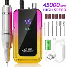 45000RPM Electric Nail Drill Machine With LCD Display Rechargeable Nail Sander For Gel Nails Polishing For Home Manicure Salon