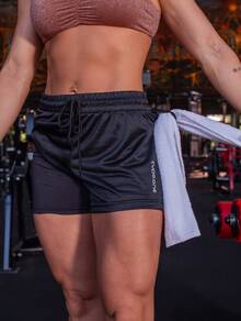 3-Pack 2-In-1 Women's Gym Shorts, Double Fitness Shorts With Hidden Cell Phone Pocket, Compression Butt Lifting Gym Fit Cross Fit - 黑/黑/白 - 查看 9