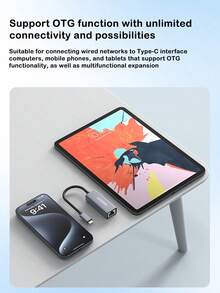 Network Port Converter,100Mbps Network Card - Type-C To RJ45 Network Port Conversion For Wired Network Card. Driver-Free Version Suitable For Desktop Computers And Laptops.