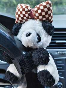 Ornament drăguț cu ursuleț de desene animate, decor creativ pentru bordul mașinii, accesorii interioare auto, decor pentru volanul mașinii, păpușă de pluș