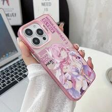 Honkai Impact 3rd Elysia Pattern Large Hole Thickened Matte Case For IPhone 17 Air/16/15/14/13/12 Pro Max/17 16 Plus 11 X/Xsmax/7/8/Se Anti-Drop Anti-Fingerprint Hard Case - 粉色 - 查看 2