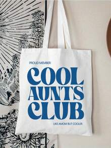 1 pieza Bolso de tote de club fresco, bolso de hombro multifuncional para viajes de gran capacidad unisex, diseño de moda con apertura amplia, bolso de almacenamiento esencial para ir y venir y viajar, adecuado para todas las estaciones