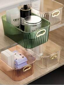 Ensemble organisateur de maquillage 2025 neuf 10 pièces, boîte d'affichage avec bordure dorée et roulettes, rangement cosmétique esthétique, cadeau parfait pour elle, essentiel pour le dortoir et la coiffeuse