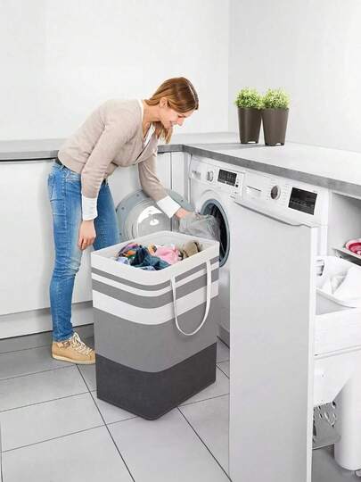 2 piezas Cesta de lavandería plegable de gran capacidad con asas, cesta de almacenamiento plegable para baño, dormitorio, hogar, portátil y duradera, con patrón geométrico, de tela de nailon gruesa, organizador de almacenamiento ahorra espacio, accesorio para cuarto de lavado, esencial para camping y viajes al aire libre