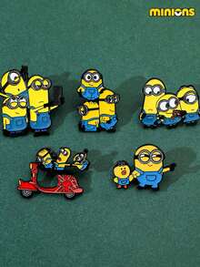 Minions 1/5pcs Minions Brooch Suitable For Clothes, Bags, Shoulder Straps, Pencil Cases, Unique And Beautiful, Can Be Used To Decorate Clothes And Bags, Can Be Given As Gifts To Friends, Suitable For Parties