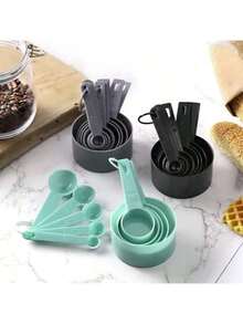 1 Set Of 10,Measuring Cups & Spoons Set,Kitchen Aid Measuring Cups And Spoons,Stackable Cups And Spoons,Kitchen Gadgets For Cooking & Baking - Multicolor - View 1